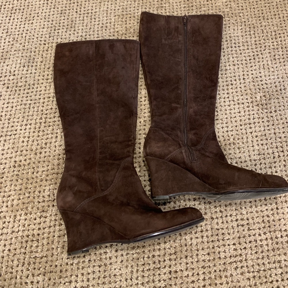 EUC Suede Wedged Boot